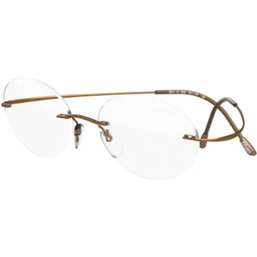 Transparent Weiß/Braun Brillengestelle , Damen, Größe: 51 MM - Silhouette - Modalova