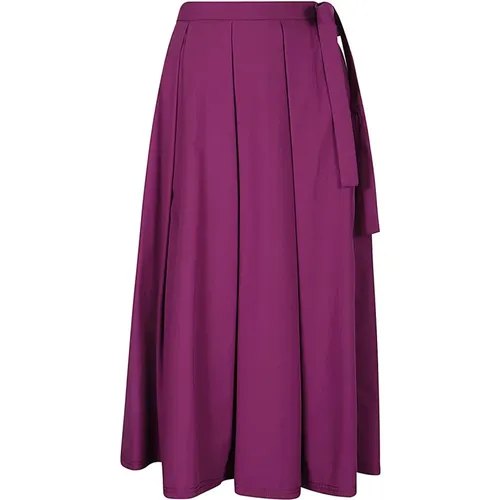 Cotton midi skirt with side closure , female, Sizes: L - Max Mara Weekend - Modalova