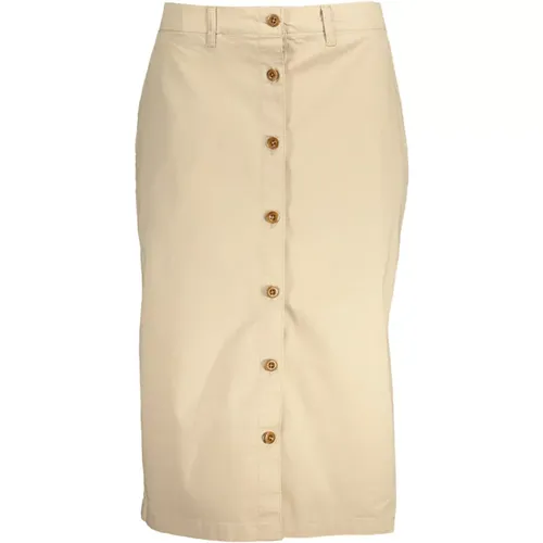 Longuette Skirt with Buttons and Pockets , female, Sizes: XS, L, M, S - Gant - Modalova