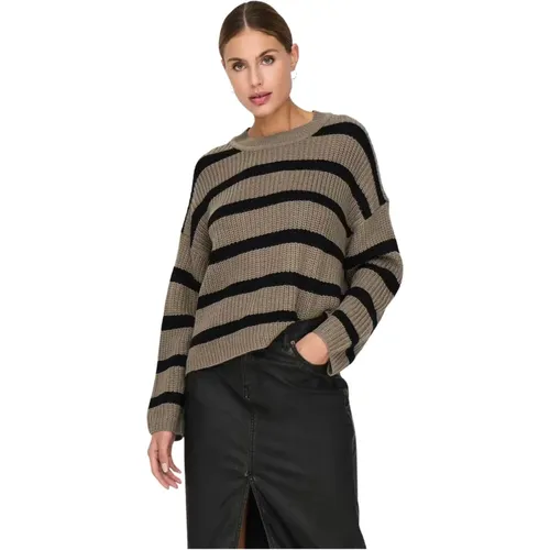 Gestreifter Rundhalsausschnitt Pullover Damen - JACQUELINE de YONG - Modalova