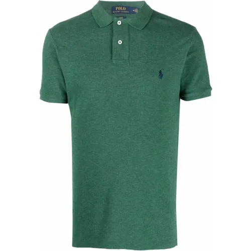 Grünes Baumwoll-Poloshirt mit Logo , Herren, Größe: S - Polo Ralph Lauren - Modalova