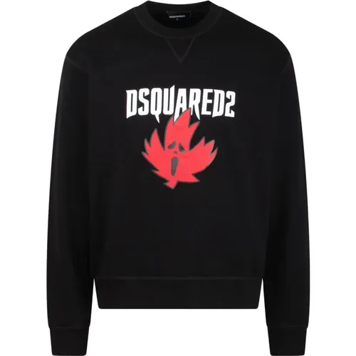 Horror Maple Leaf Grafik Sweatshirt , Herren, Größe: XL - Dsquared2 - Modalova