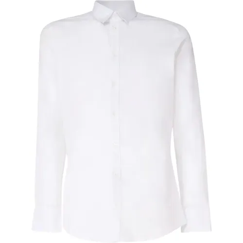 Weiße Slim Fit Italienischer Kragen Hemd , Herren, Größe: M - Dolce & Gabbana - Modalova