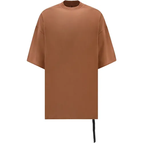 Braunes Oversize T-Shirt , Herren, Größe: ONE Size - Rick Owens - Modalova