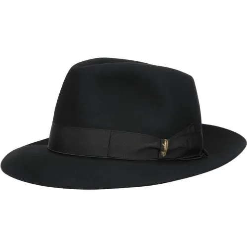 Klassischer Filzhut mit Grosgrain-Band , Herren, Größe: 60 CM - Borsalino - Modalova