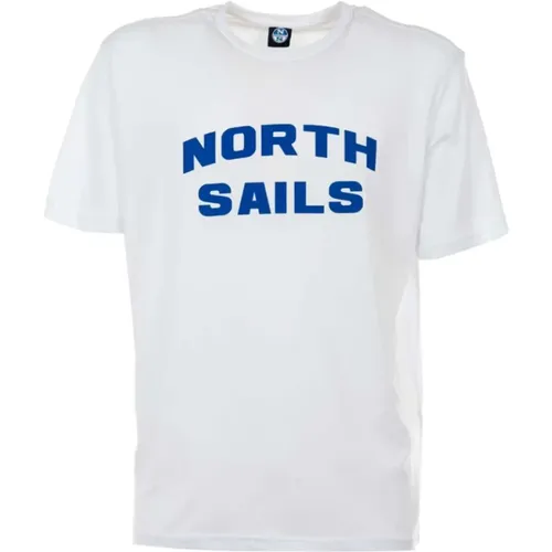 Elegant Cotton T-Shirt with Bold Blue Logo , male, Sizes: L, XL, M - North Sails - Modalova