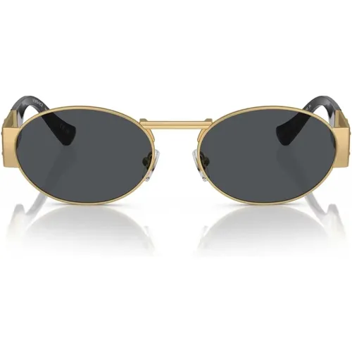 Unisex Ve2264 Sunglasses with Dark Grey Lenses , unisex, Sizes: 56 MM - Versace - Modalova