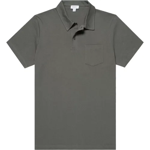 Riviera Polo Shirt Breathable Chest Pocket , male, Sizes: S - Sunspel - Modalova