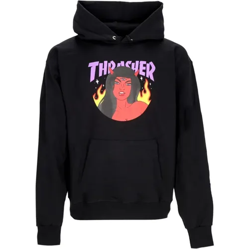 Schwarzer Hoodie mit Kängurutasche , unisex, Größe: XL - Thrasher - Modalova