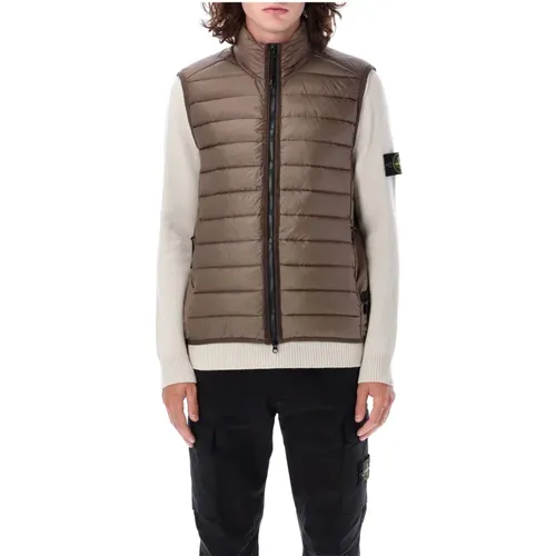 Quilted Walnut Outerwear Vest Aw24 , male, Sizes: XL - Stone Island - Modalova