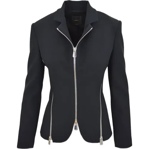 Crepe Stretch Jacke mit Metallreißverschluss - pinko - Modalova