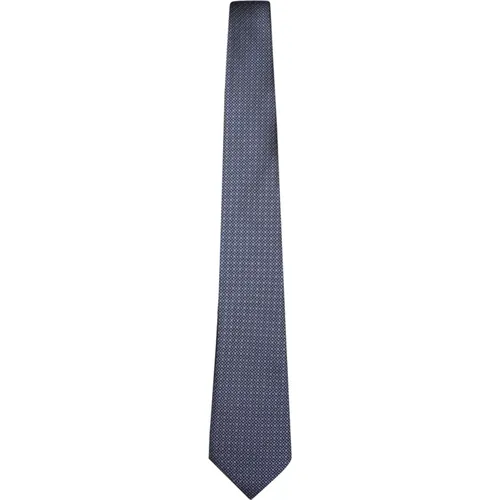 Elegant Silk Geometric Pattern Tie , male, Sizes: ONE SIZE - Canali - Modalova