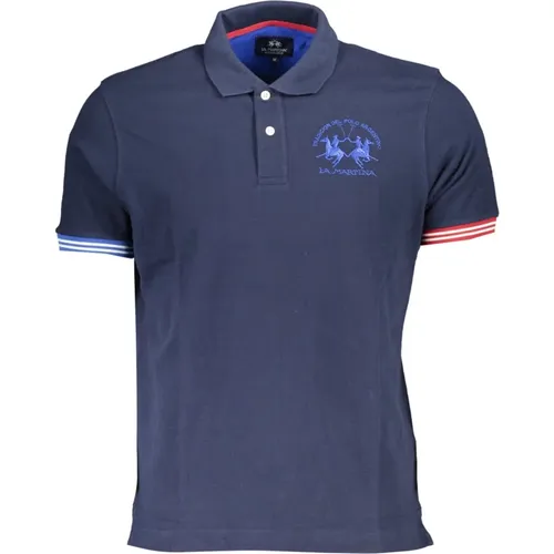 Blau Polo Shirt Kurzarm Herren , Herren, Größe: L - LA MARTINA - Modalova