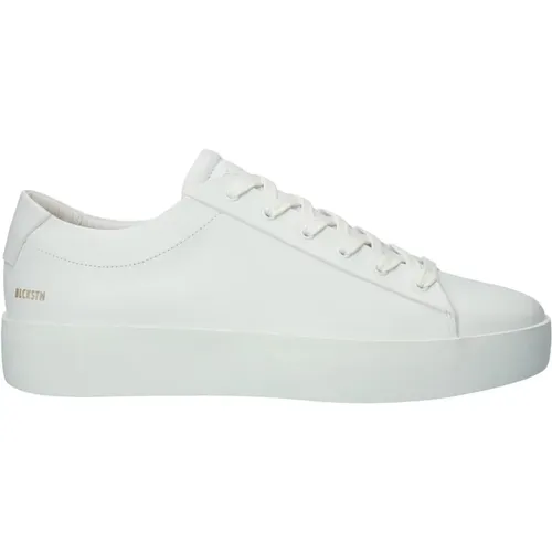 Weiße Leder Low Sneaker , Damen, Größe: 38 EU - Blackstone - Modalova