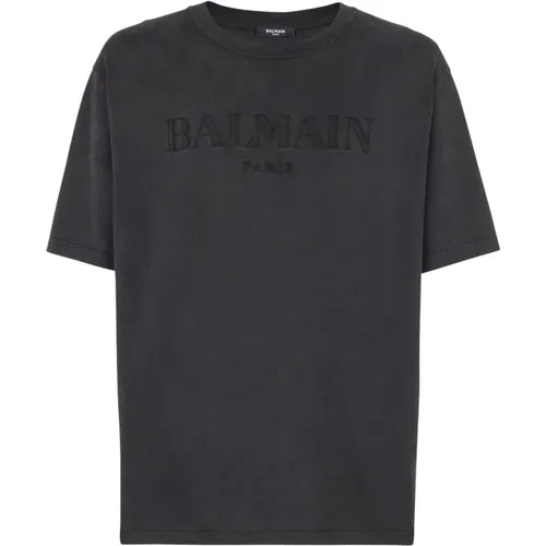 Besticktes Vintage T-Shirt , Herren, Größe: 2XS - Balmain - Modalova