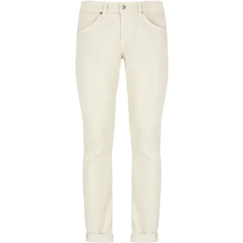 Ivory Baumwolljeans mit Stickerei , Herren, Größe: W33 - Dondup - Modalova