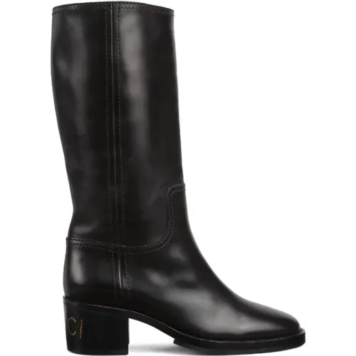 Logo-Studded Leather Boots , female, Sizes: 6 1/2 UK, 5 UK, 4 1/2 UK, 7 UK, 5 1/2 UK, 4 UK - Gucci - Modalova