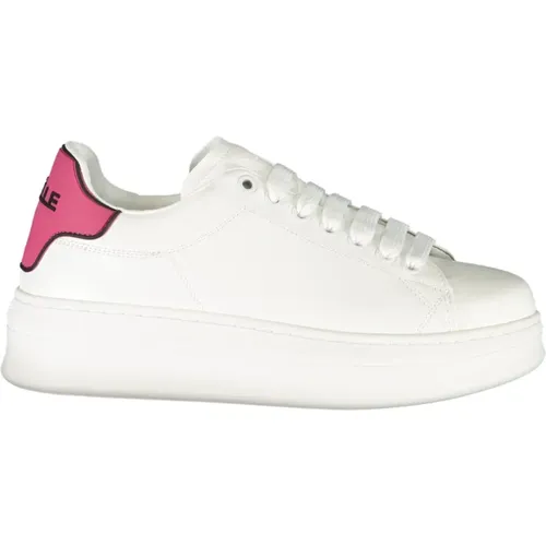 Sportliche Rosa Schnürschuhe Kontrast Logo , Damen, Größe: 41 EU - Gaëlle Paris - Modalova