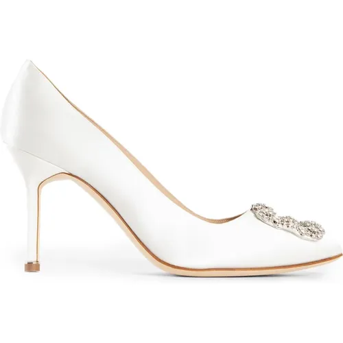 Crystal Buckle Stiletto Heel Pumps , female, Sizes: 7 UK - Manolo Blahnik - Modalova