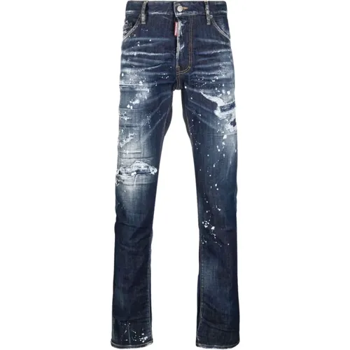 Distressed Dark CoolGuy Ripped Jeans - Dsquared2 - Modalova