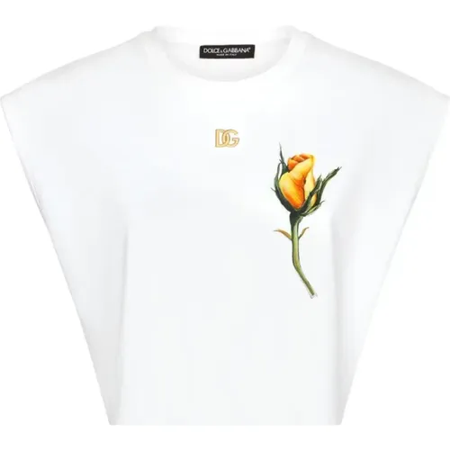 Optical White T-Shirt , female, Sizes: S - Dolce & Gabbana - Modalova