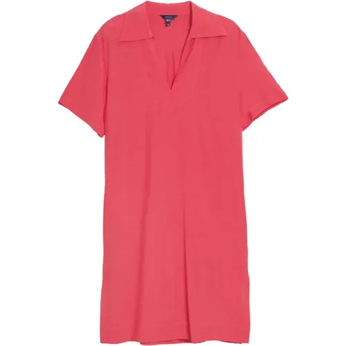 Casual Tunika-Kleid mit V-Ausschnitt , Damen, Größe: 2XS - Gant - Modalova