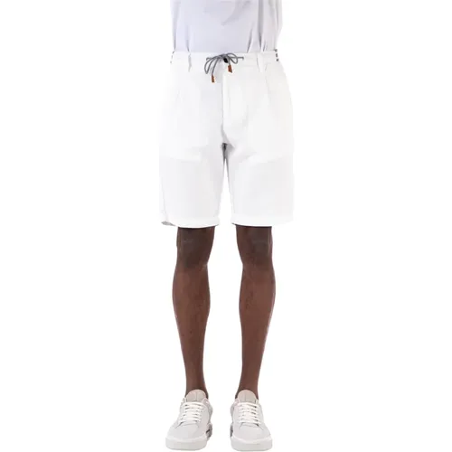 Weiße Bermuda Shorts mit Kordelzug in der Taille - Eleventy - Modalova