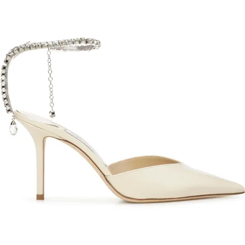 Crystal Chain Patent Leather Pumps , female, Sizes: 7 UK - Jimmy Choo - Modalova