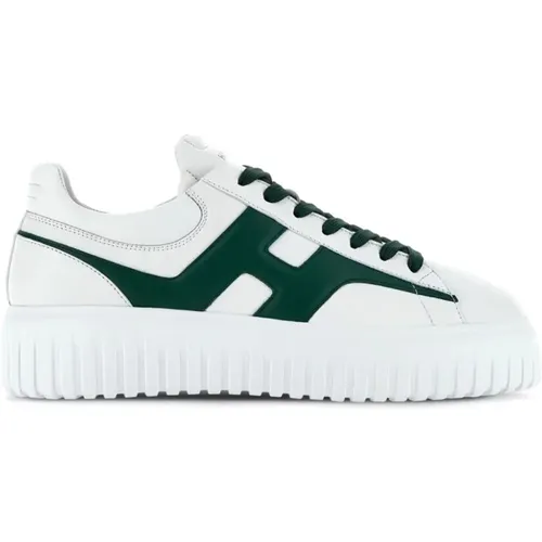 White Leather Sneakers Logo Patch , male, Sizes: 6 1/2 UK - Hogan - Modalova