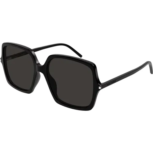 Schwarz/Graue Sonnenbrille SL 591 , Damen, Größe: 57 MM - Saint Laurent - Modalova