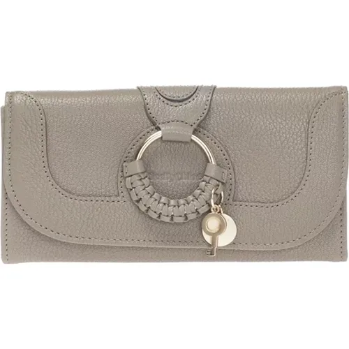 Grey Hana Wallet with Gold Accents , female, Sizes: ONE SIZE - See by Chloé - Modalova