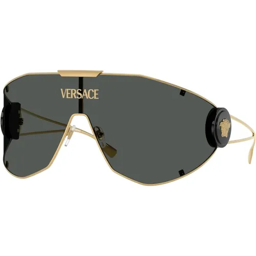 Stylische Herren Metallsonnenbrille , Herren, Größe: 42 MM - Versace - Modalova