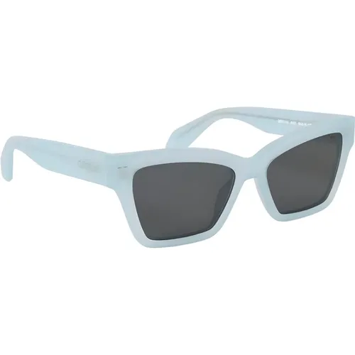 Hellblaue Sonnenbrille , Damen, Größe: 54 MM - Off White - Modalova