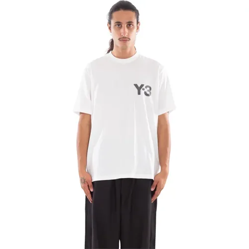 Kreide Weiß Faded Logo Tee , Herren, Größe: XL - Y-3 - Modalova