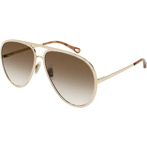 Stilvolle Sonnenbrille in Schwarz , Damen, Größe: 63 MM - Chloé - Modalova