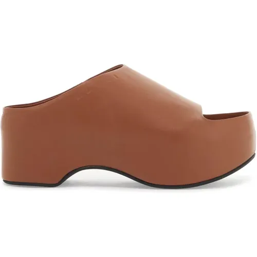 Chunky Clog Sabot with Wooden Platform , female, Sizes: 8 UK, 7 UK, 3 UK, 5 UK, 4 UK, 6 UK - Marni - Modalova