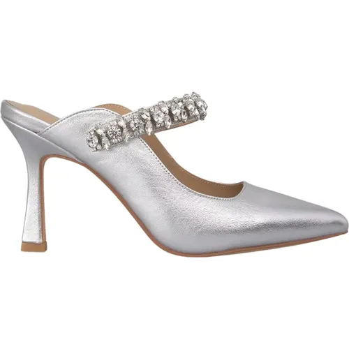 Stylish Heeled Mules with Rhinestone Detail , female, Sizes: 7 UK, 2 UK, 3 UK, 5 UK, 6 UK, 4 UK - Alma en Pena - Modalova