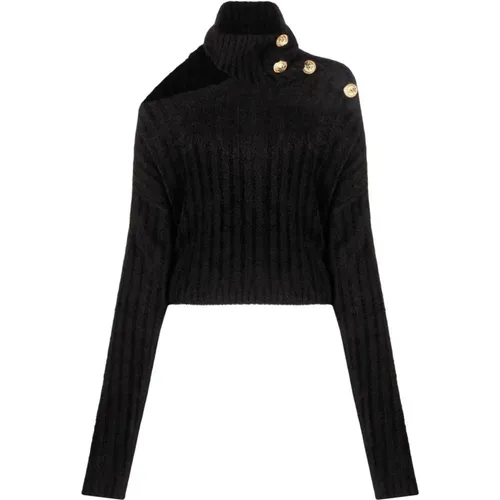 Sweatshirts, Velvet Hoher Kragen Pullover - Balmain - Modalova