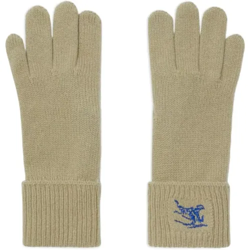 EKB Logo Embroidered Cashmere Gloves , male, Sizes: S/M, M/L - Burberry - Modalova