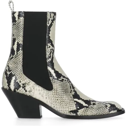 Python Lederstiefel mit Eckiger Spitze - Khaite - Modalova