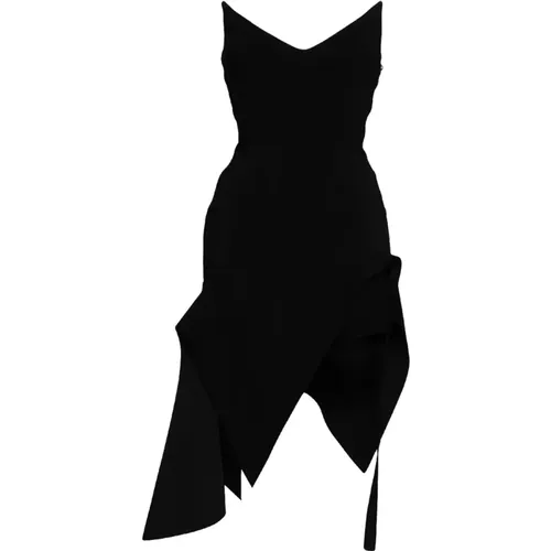 Asymmetrical Corset Dress with Ruffles , female, Sizes: S - Mugler - Modalova