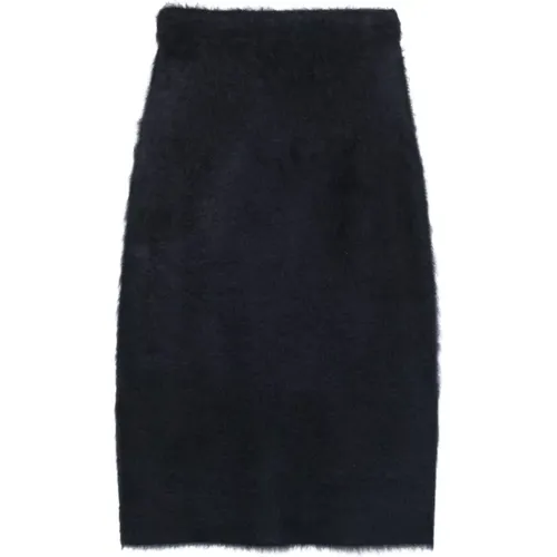 Navy Knitted Skirt , female, Sizes: L, M - Fabiana Filippi - Modalova