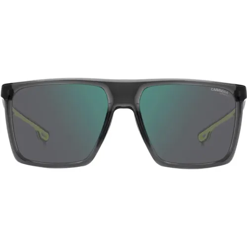 Square Grey Sunglasses with Green Mirror , male, Sizes: 58 MM - Carrera - Modalova