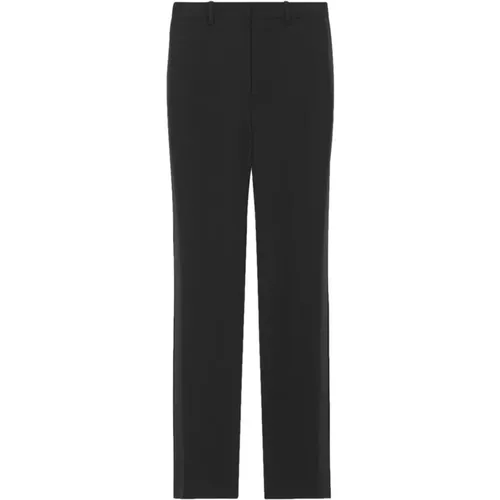 Wool Smoking Trousers with Satin Trims , male, Sizes: L, S, M - Saint Laurent - Modalova