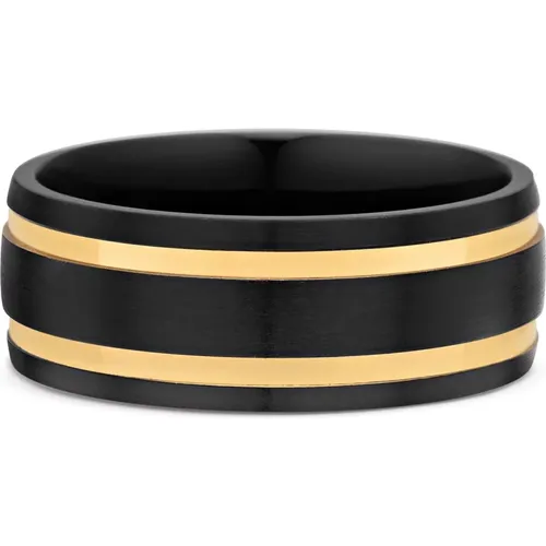 And Gold Stainless Steel Band Ring , male, Sizes: 56 MM - Nialaya - Modalova