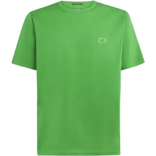 Grünes T-Shirt 70/2, Leichte Baumwolle, Logo, Slim Fit - C.P. Company - Modalova