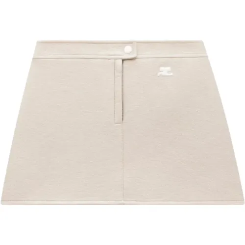 Grey Reedition Vinyl Skirt with AC Logo , female, Sizes: M - Courrèges - Modalova