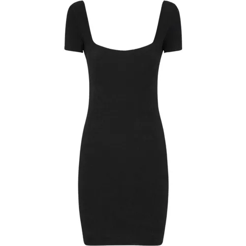 Kurzes geprägtes schwarzes Kleid mit offenem Rücken , Damen, Größe: S - Me-Fui - Modalova
