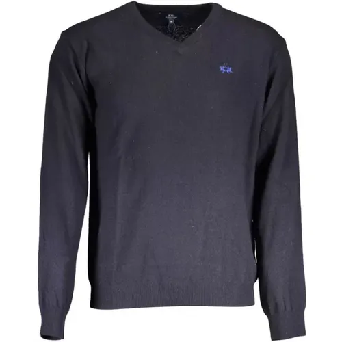 Eleganter V-Ausschnitt Wollmischung Pullover , Herren, Größe: 2XL - LA MARTINA - Modalova