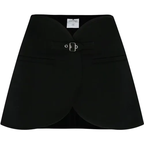 Twill Mini Skirt with Buckle , female, Sizes: XS, S - Courrèges - Modalova